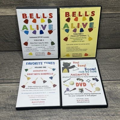 Lot of 4 DVDs Animated Handbell Lessons for Kids - Bradley Bonner BLB Studios