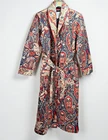 Next Quilted Dressing Gown Paisley Belted Robe Multicolour Womens Size S (8-10)