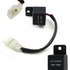 2-pin Electronic Led Flasher Relay W Adapter Fix Hyper Flash Turn Signal Bulbs