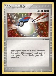 Great Ball 92/112 EX Fire Red & Leaf Green Reverse Holo