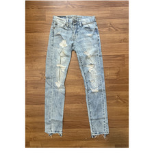 American Eagle Outfitters Flex High Rise Skinny Light Wash Distressed Jeans