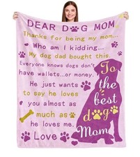 Dog Mom Blanket 60"x50", Dog Mom Gifts for Women, Dog Mom Gift, Birthday Gift