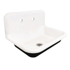 Kingston Brass KGCLWS302019 Towne 30" Wall Mounted Single Basin - White