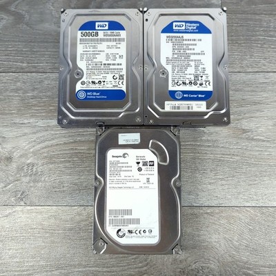 3 x Desktop Festplatte 3,5'' WD Blue 500GB, WD Blue 320GB & Seagate 500GB