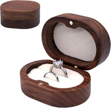 Ring Box for Proposal Engagement Wedding Day, Handmade Wooden Rustic Ring Holder