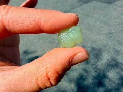 Hetian Jade Anhänger Charm eisgrünes Schaf 和田玉冰晴水小羊