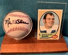 Merlin Olsen Signed Baseball JSA COA Rams Football HOF 1960s 70s Fearsome 4