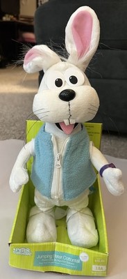 Rare Easter Peter Cottontail Animated Jumping Gemmy Singing White Plush Rabbit