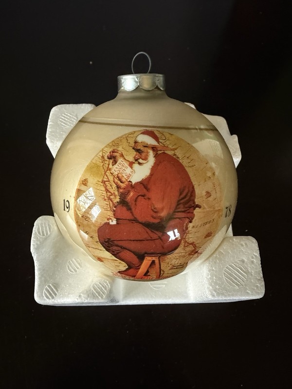 Norman Rockwell Limited Edition 1978 Glass Christmas Ornament Santa Claus w/Box