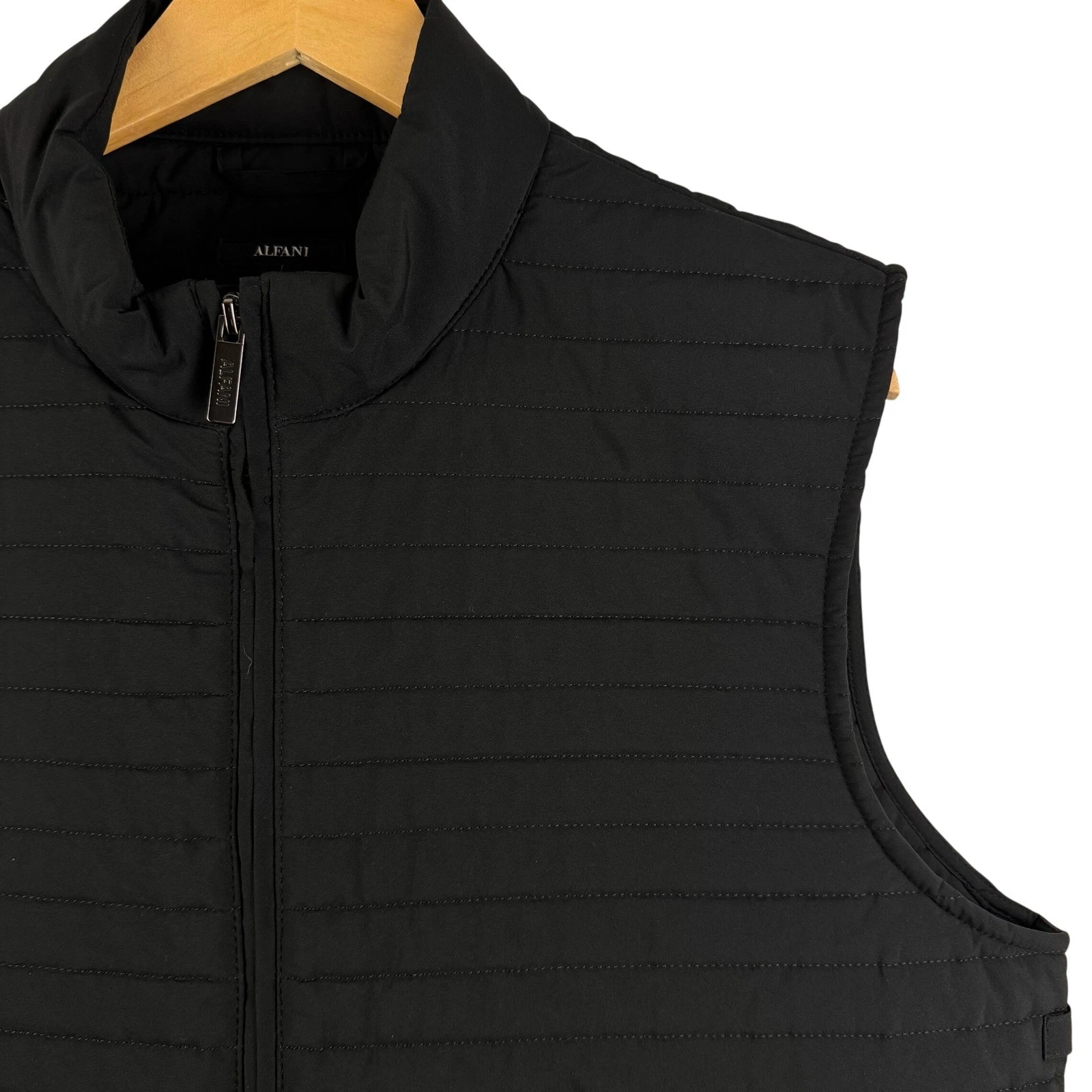 ALFANI Mens puffer quilted insulated full zip vest BLACK - L