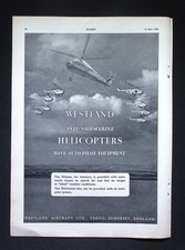 Original 1959 Advert Westland Anti-Submarine Helicopters Wessex Whirlwind
