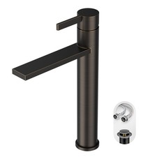 Hole Tall Bathroom Vessel Sink Faucet, Oil Rubbed Bronze Single Hole Single H...
