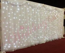 6M White LED Starlight Wedding Backdrop with Swag, Overlay and Heavy Duty Stands