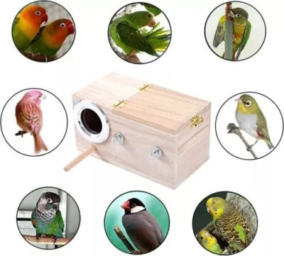 NISORPA Nistkasten für kleine Holz Vogelhaus Brutkasten Wellensittich Exoten Papagei