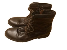 Joe’s Jeans Combat Boots, Rare Brown Leather 6 Hole Size 9.5