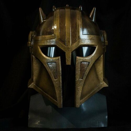 Star Wars Mandalorianer Helm Larp Cosplay Stahl Metall Mit Innen Lederband - Bild 6 von 6