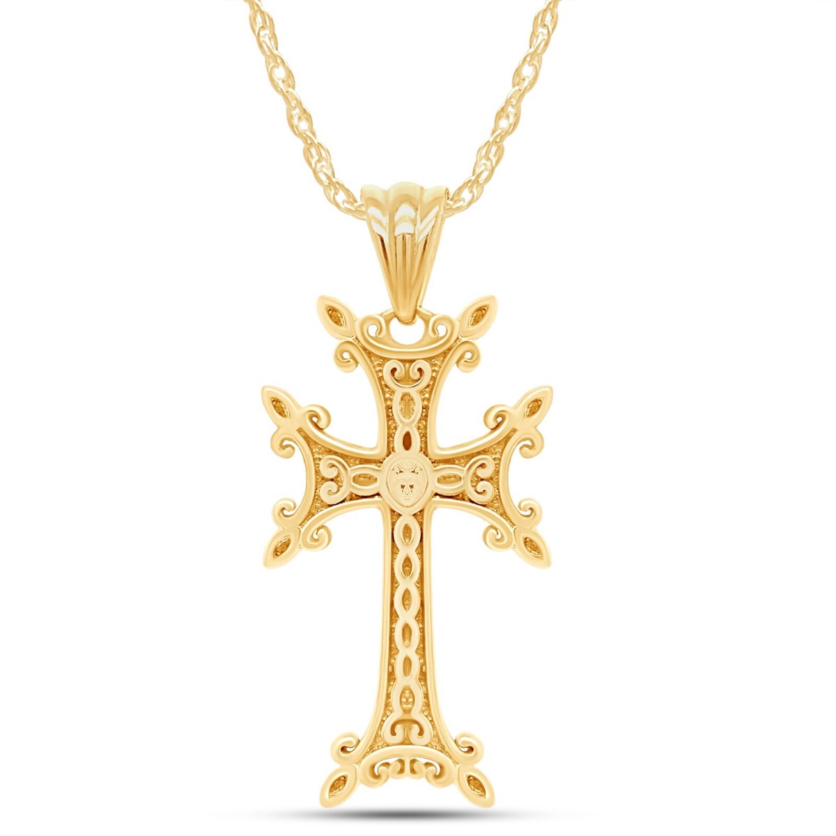 【希少1点物】Vintageネックレス アメリカ 925 ユーロ K14 14金 Armenian Cross Pendant 18