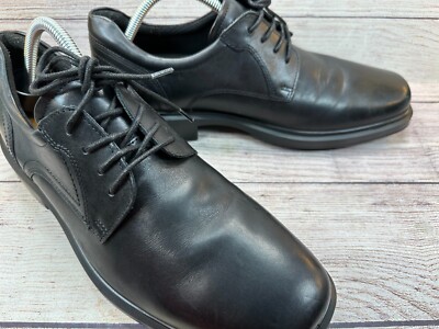Ecco Helsinki 2 Derby Shoes Mens Size 9-9.5 Black Leather Dual Fit Sole Lace Up
