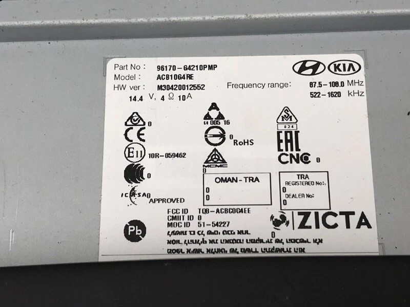 RADIO Hyundai i30 Wagon (PDEF5) Combi 1.6 CRDi 16V VGT (D4FB) 2018 96170G4210PMP - Imagen 2 de 4