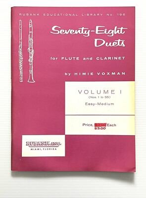 78 Duets for Flute & Clarinet Compiled by Voxman Vol I Easy-Med SC 1960