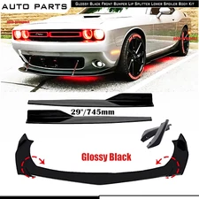 For Dodge Challenger SXT SRT Front Bumper Lip Splitter Lower Spoiler Gloss Black