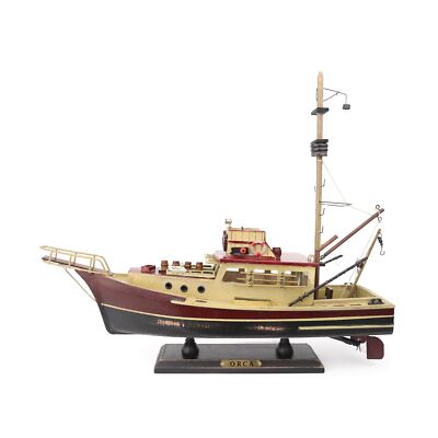 Jaws Orca Wooden Ship Model Shark Fishing Boat Pre-Assembled