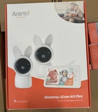 ARENTI Split-Screen Baby 5" 720P Audio Monitor w/ Two 2K WiFi Cameras Night Viso
