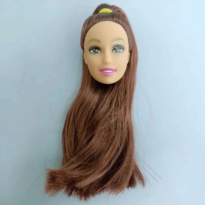 Lange braune Haare Schminken Hübsch Augen Puppenkopf für 1/6 BJD Puppen Zubehör - Bild 2 von 2