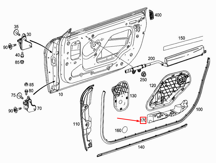 Neu MERCEDES-BENZ SL R231 Türverstärkung vorne links A2317270116 Original