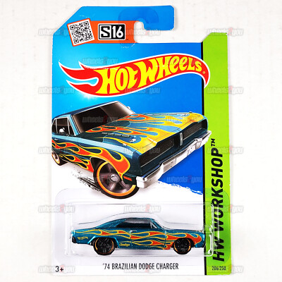 2015 Hot Wheels 74 BRAZILIAN DODGE CHARGER #206 teal - HW Workshop