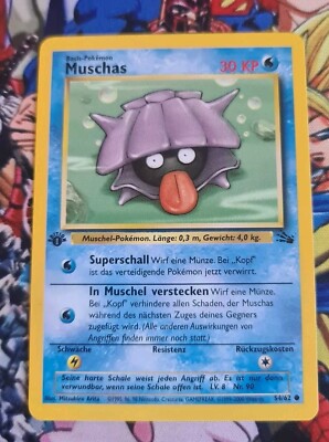 Pokemon Muschas   Nm   Fossil 1. Edition Pokémon Card Shellderog Wotc 2000