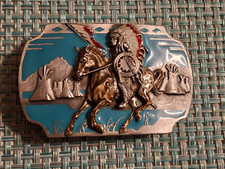Vintage 1991 Arroyo Chief Crazy Horse Belt Buckle-Ships FREE