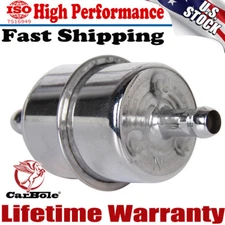 New Chrome Plated Fuel Filter for 3/8" ID Hose Inline Car Auto Parts Fuel System