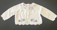 EUC Janie and Jack 3 6M Embroidered Cardigan Sweater Aqua Lavender