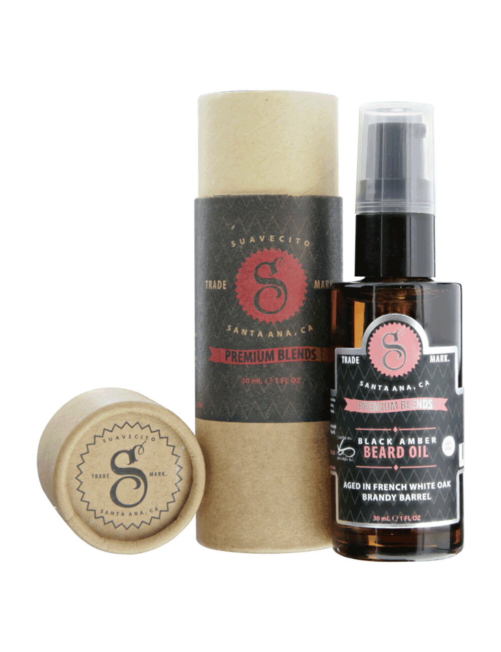 Suavecito Mens Premium Beard Oil Black Amber Conditioner For Beards 30ml Bottle