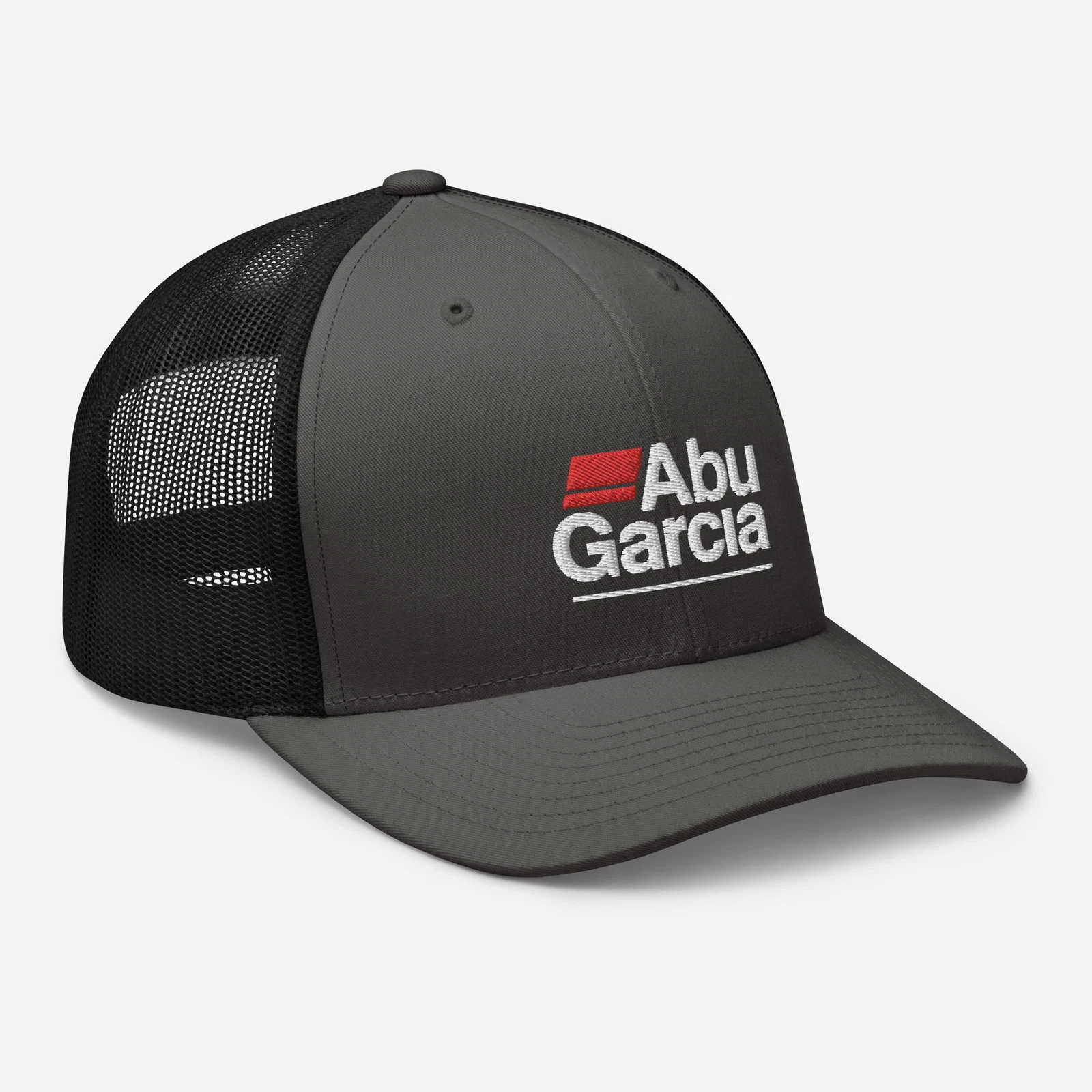 Abu Garcia Fishing Logo Embroidered Trucker Cap Snapback Hat GRAY GREY BLACK