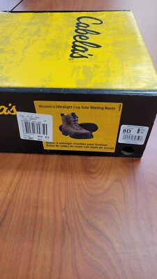 Cabelas Women Ultralight Lug Wader Boots Brown Blue Size 8 New