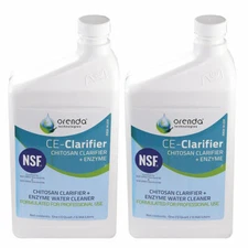 Orenda CE Clarifier Chitosan Plus Enzyme All Natural Pool Cleaner 1 Quart, 2 Pk