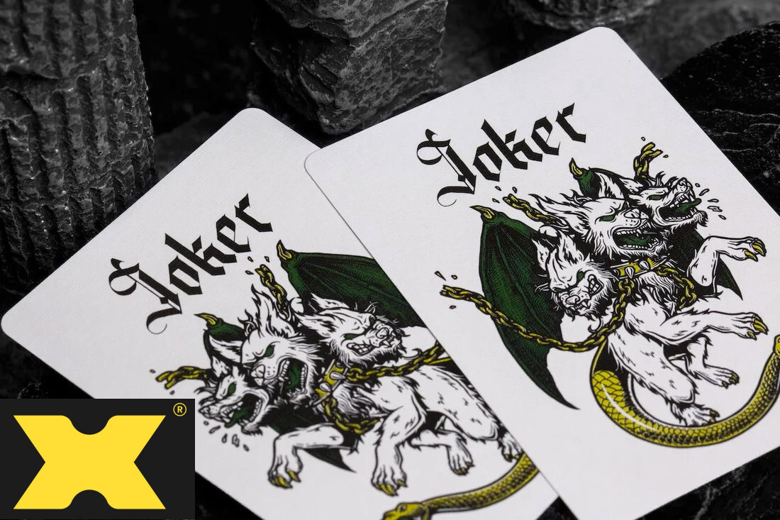 Inferno Emerald Blaze Playing Cards by Riffle Shuffle X Darkside