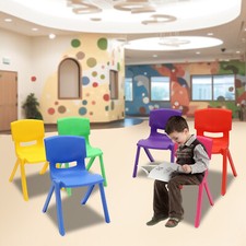 6Pcs Stackable School Chairs Kids Stack Chairs Classroom Chairs Plastic Chair x6
