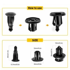 100 Piece10mm Bumper Clips Auto Car Hole Plastic Rivets Fastener Fender Push Pin