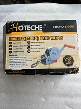 Hoteche 1200lbs H.D. Hand Winch Gear Steel Cable ATV Towing Trailer Boat 680002