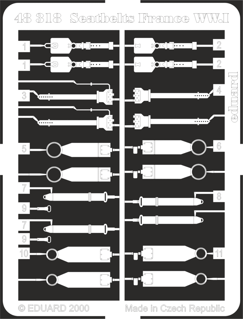Eduard 1/48 photoetch 48318 - Seatbelts France WWI - NOS Eduard 1/48 photoetch 48318 - Seatbelts France WWI - NOS