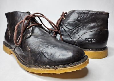 UGG Leighton Chukka Boots Shoes Mens Size 15 Dark Brown Leather 3275 UGG Leighton Chukka Boot 3275 Leather Shoes Chocolate Brown  main image 3