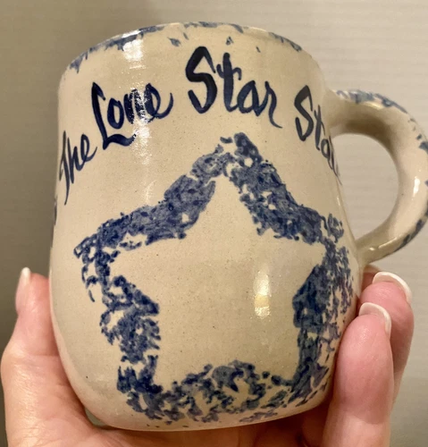 Texas Lone Star Mug By Martinez Pottery Hand Turned Signed By Artist-Made in USA