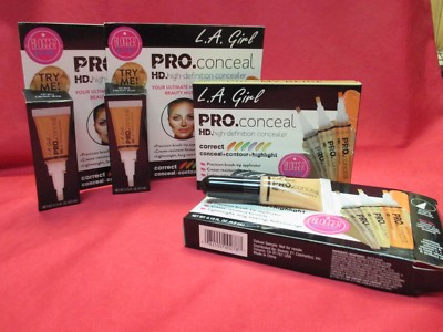 L.A. Girl Pro.Conceal High-Definition Concealer~Creamy Beige~0.15oz~LOTof4~NIB
