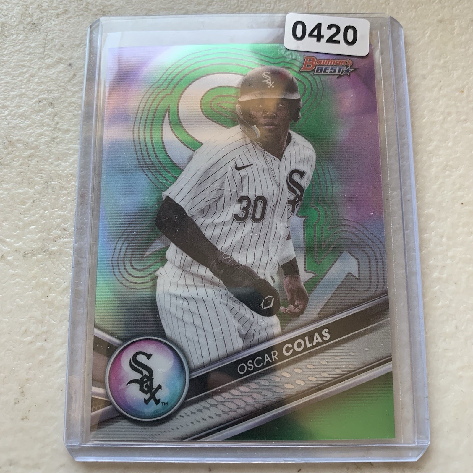 2022 Bowman's Best Oscar Colas Rookie Green Refractor 71/99