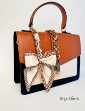 Ribbon Bag Charm for Women, Braided Scarf Bow Purse Charm, Handbag Accessory Gif