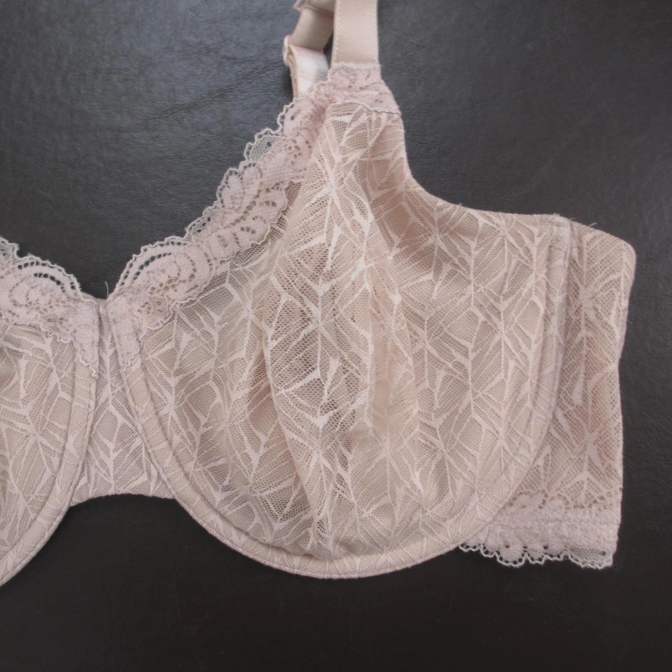 Sujetador Wacoal para mujer 40DD beige encaje con aros sin forro cobertura completa transparente 855295 Foto 4 de 4