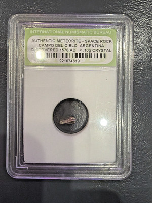 INB Certified Campo del Cielo Iron Meteorite Fragment Argentina 1576 AD